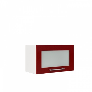 Бруклин ШВГС 600 Шкаф верхний горизонтальный со стеклом (Бетон белый/корпус Белый) в Прокудском - prokudskoe.mebel54.com | фото