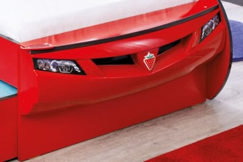 CARBED Кровать-машина Coupe с выдвижной кроватью Red 20.03.1306.00 в Прокудском - prokudskoe.mebel54.com | фото