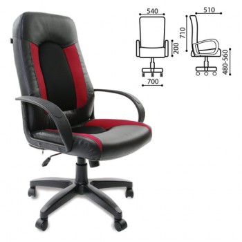 Кресло офисное BRABIX Strike EX-525 (черно-красный) в Прокудском - prokudskoe.mebel54.com | фото