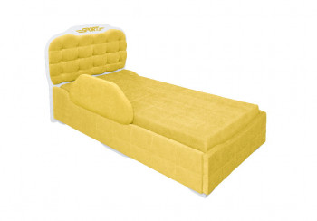 Кровать 190 Атлет Lux 74 Жёлтый (мягкий бортик) в Прокудском - prokudskoe.mebel54.com | фото