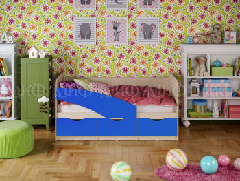 Кровать Бабочки 1,6м (Синий матовый) в Прокудском - prokudskoe.mebel54.com | фото