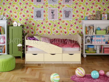 Кровать Бабочки 2,0м (Ваниль матовый) в Прокудском - prokudskoe.mebel54.com | фото
