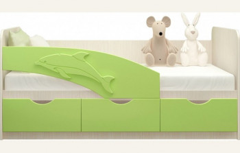 Кровать детская 1,8м Дельфин (Салатовый металлик) в Прокудском - prokudskoe.mebel54.com | фото