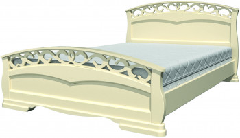 Кровать Грация-1 из массива сосны 1600*2000 Слоновая кость в Прокудском - prokudskoe.mebel54.com | фото