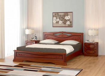 Кровать Карина-7 из массива сосны 1400*2000 Орех в Прокудском - prokudskoe.mebel54.com | фото