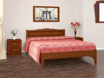 Кровать Карина-7 из массива сосны 1600*2000 Орех в Прокудском - prokudskoe.mebel54.com | фото