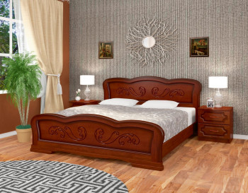Кровать Карина-8 из массива сосны 1400*2000 Орех в Прокудском - prokudskoe.mebel54.com | фото
