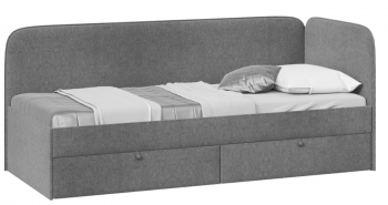 Кровать «Молли» с мягкой обивкой (900) тип 1 (Микровелюр Scandi Graphite 22) в Прокудском - prokudskoe.mebel54.com | фото