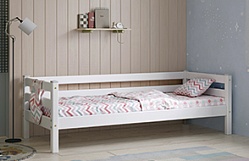 Кровать Соня Вариант 2 с задней защитой Белый полупрозрачный в Прокудском - prokudskoe.mebel54.com | фото