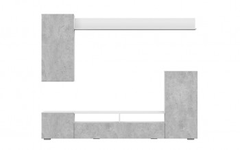 Мебель для гостиной МГС 4 (Белый/Цемент светлый) в Прокудском - prokudskoe.mebel54.com | фото