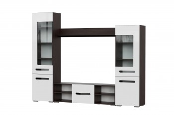 Мебель для гостиной МГС 6 (Исполнение 1/Венге/Белый глянец) в Прокудском - prokudskoe.mebel54.com | фото