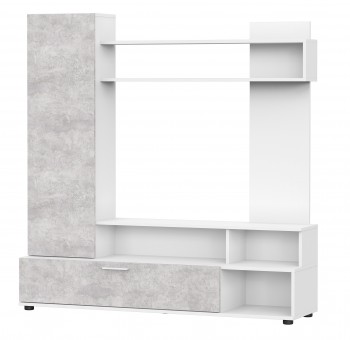 Мебель для гостиной "МГС 9" Белый / Цемент светлый в Прокудском - prokudskoe.mebel54.com | фото
