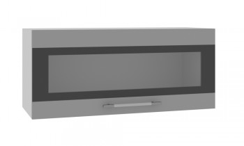 Норд ШВГС 800 Шкаф верхний горизонтальный со стеклом (Софт черный/корпус Венге) в Прокудском - prokudskoe.mebel54.com | фото