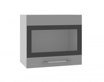 Ройс ВПГСФ 500 Шкаф верхний горизонтальный со стеклом с фотопечатью высокий (Графит софт/корпус Серый) в Прокудском - prokudskoe.mebel54.com | фото