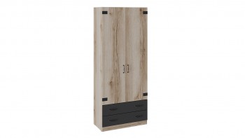 Шкаф для одежды комбинированный «Окланд» (Фон Черный/Дуб Делано) в Прокудском - prokudskoe.mebel54.com | фото
