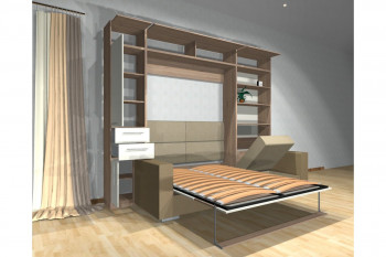 Шкаф-кровать с диваном Каролина в Прокудском - prokudskoe.mebel54.com | фото
