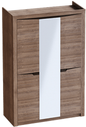 Шкаф трехдверный Соренто Дуб стирлинг/Кофе структурный матовый в Прокудском - prokudskoe.mebel54.com | фото